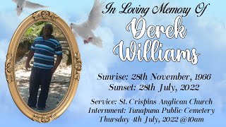 In Loving Memory Of Derek Williams