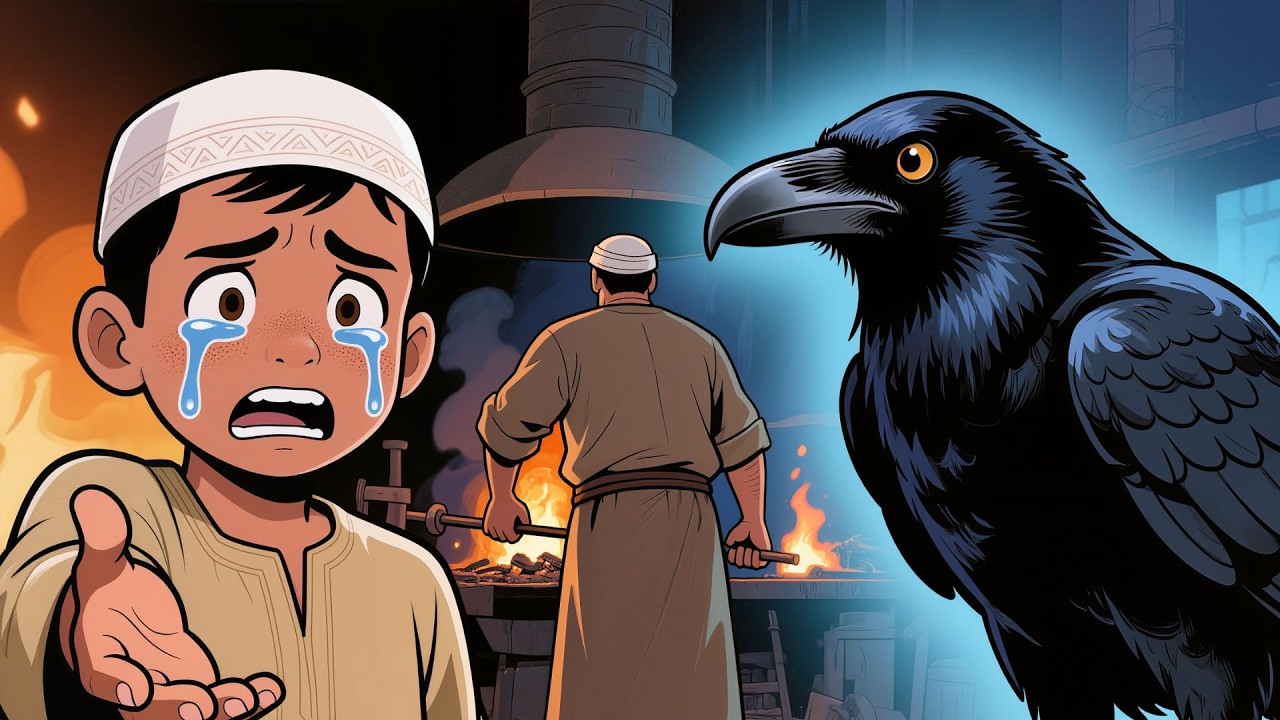 قصة الحداد الذي رفض الطفل والتقى بالغراب