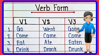 20 Verb Forms V1,V2,V3 in English || Verb1,Verb2,Verb2 || Verb Forms || Regular and Irregular Verbs