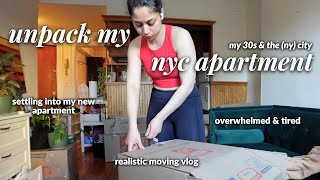 UNPACKING MY NYC APARTMENT // I just moved & it's been stressful (moving in nyc alone at 34. vol 11)