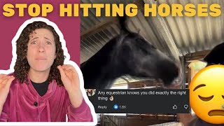 Woman Smacks Young Horse Across Face 