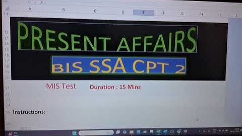 BIS SSA CPT  test 2  #BISCPT 2025 | #presentaffairs