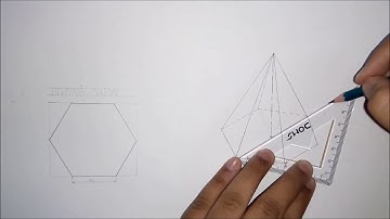 DRAW HEXAGONAL PYRAMID VERY EASILY | ENGINEERING DRAWING | 5MIN TUTORIAL