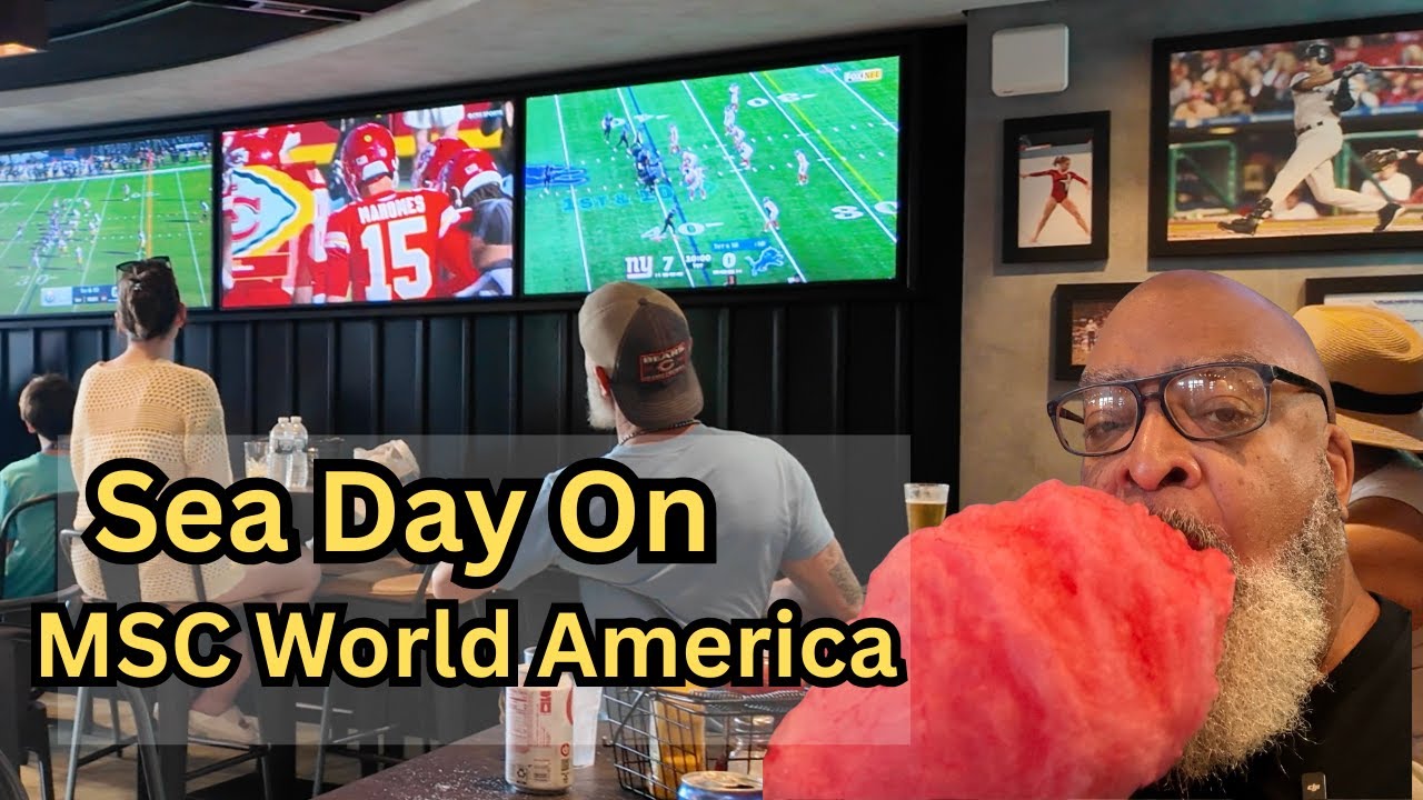 My First Sea Day on MSC World America | Sea Day, Football & Dirty Dancing at Sea