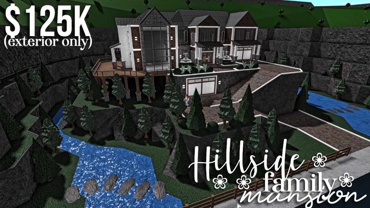 Hillside Family Mansion Part1 Exterior Bloxburg House Build