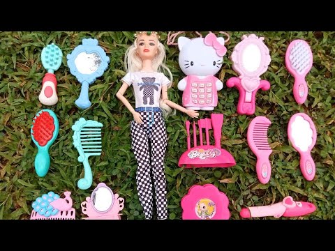 Hello Kitty Most Satisfying with Unboxing Princess Barbie and Pink Blue Fashion Hair Access Toys