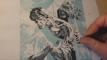 Insanely Detailed rendering with a quill  Frankenstein Wrightson Style part 7