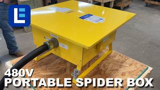Portable Spider Box - 480V Delta Input - (2) Receptacles, 30' SOOW Cord - Steel/Safety Yellow
