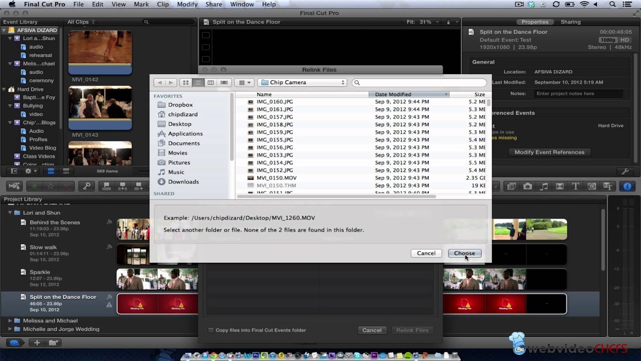 How to relink Missing Events in Final Cut Pro X - YouTube