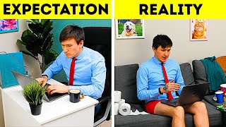 Working from home be like || brilliant and easy life hacks