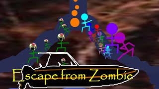 Stickman vs Zombie  - Escape from Zombie Island  - Survival Zombie Race In Algodoo