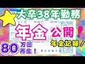 【年金公開】大卒38年勤務/元部長の年金公開/38年の年金記録も公開/老後は年金だけで暮せるか？