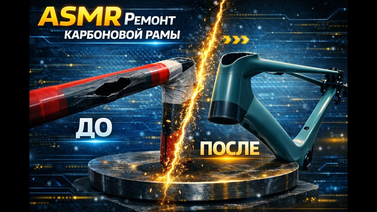 ASMR Ремонт карбоновой рамы  / Молчаливый мастер за работой