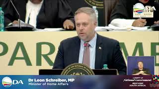 DA Minister Dr Leon Schreiber set out how Home Affairs delivered in 2025