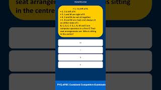 B, C, D, E, F, G, J, K, M and S are computer operators in a firm G Their seat arrangements are-...