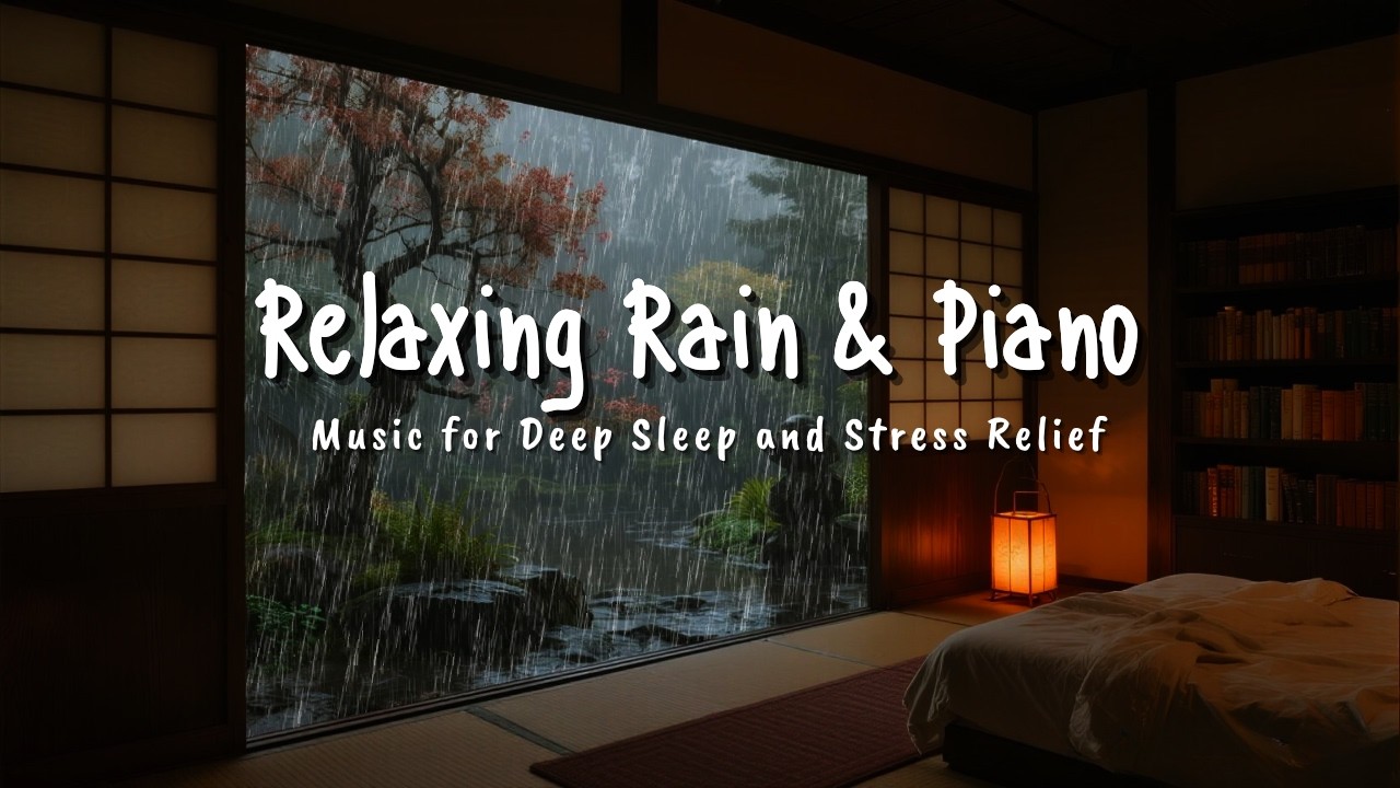 Peaceful Sleep Music with Soft Rain 🎹 Calm Piano for Deep Sleep and Peaceful Night Sleep