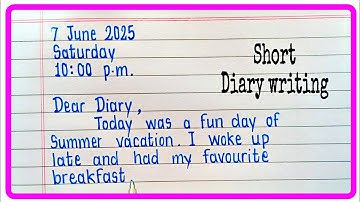 Diary writing in English | How to write Diary entry in English | Diary writing