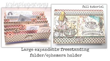 Large expandable freestanding folder/ephemera holder