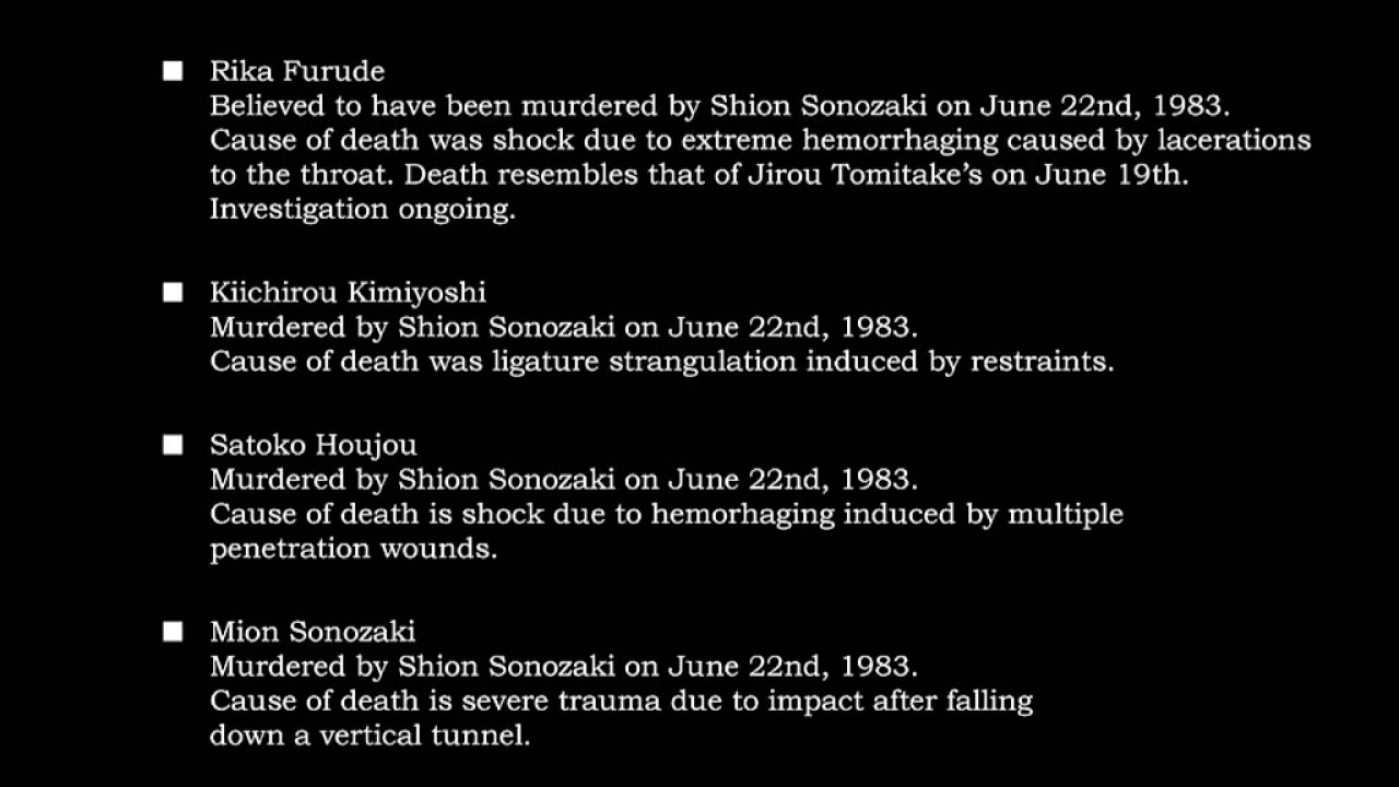 Higurashi Ch. 5 Meakashi Credits