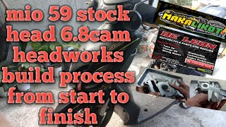 mio 59stockhead or 59 all stock headworks build process mga dapat gawin sa head ng mio pag nag karga