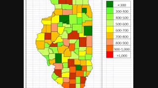 Map Illinois Felonies By County