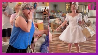 Bride Surprises Mom In Repurposed 90s Wedding Dress