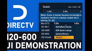 DirecTV H20-600 UI demonstration and going through guide and making dumb comments.