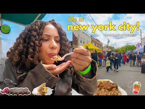 nyc vlog 🗽food festival, hot dogs, pizza & a 3 am crash out