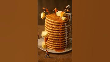 Tiny Workers Build a Giant Pancake Tower 🥞👷 | Miniature Food Construction #shorts #funnyvideo