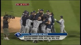 Tampa Bay Devil Rays 2008 ALDS Celebration - BJ Upton, Joe Maddon, Aki Iwamura