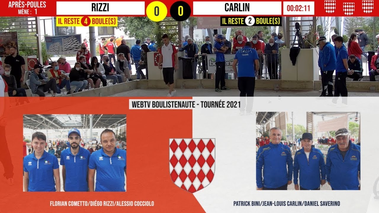 Miniature : Après Poules ITALIE vs CARLIN : International à pétanque de Monaco - 9 octobre 2021