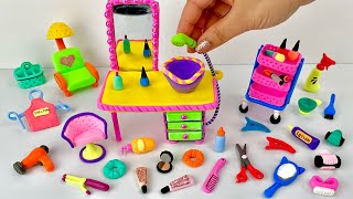 DIY How to Make Polymer Clay Miniature Makeup Set with Doll Shoes | DIY Miniature Lipstick