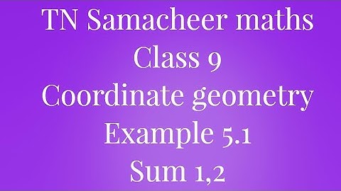 Sum 1 Sum 2 Exercise 5.1 Class 9 Coordinate geometry Tamilnadu Samacheer maths Nithyaganesh Maths