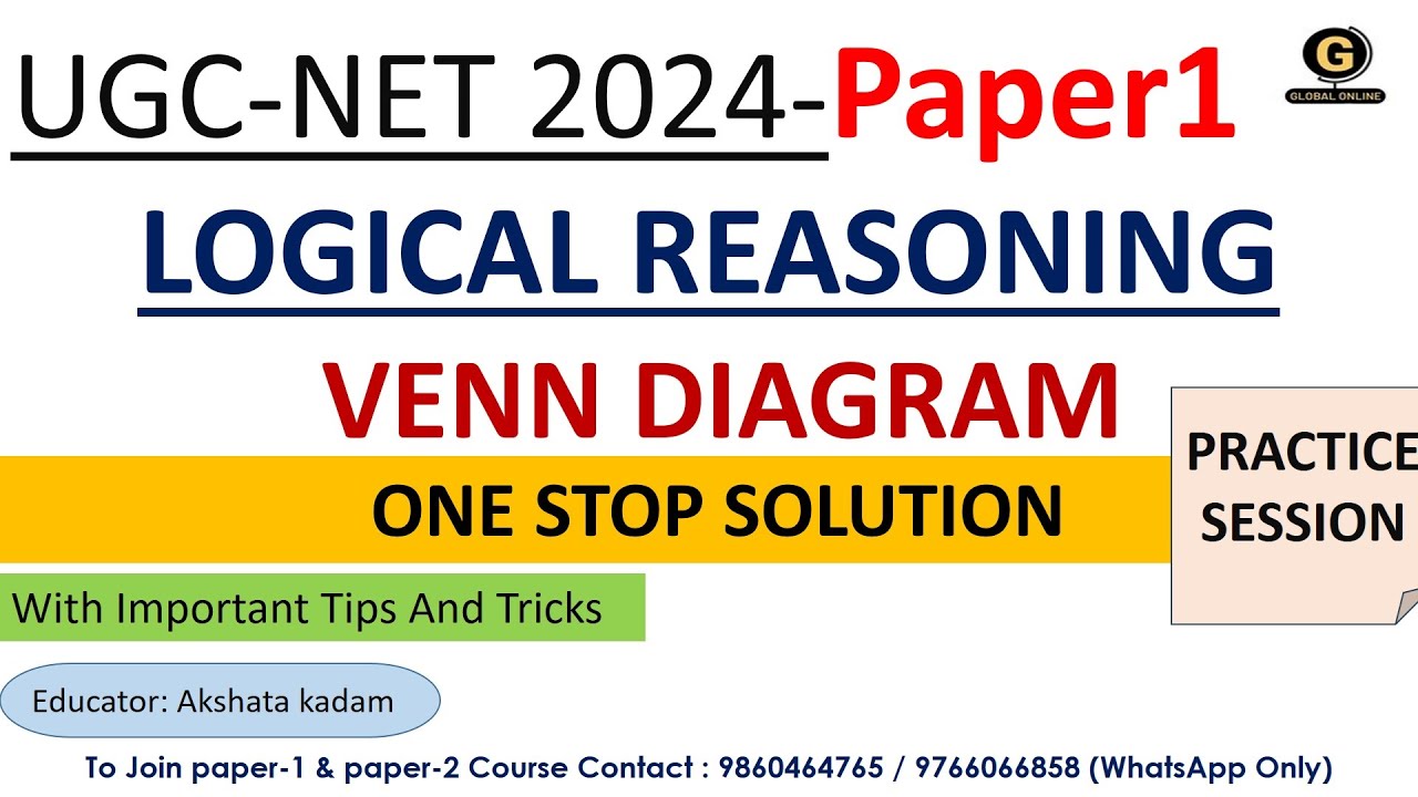 Venn Diagram for UGC NET Exam 2024 | Logical l reasoning for UGC NET