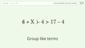 Solving Linear Inequalities: 4+X is Greater Than 17