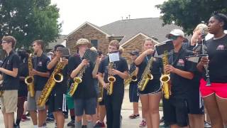 Audrie marches with Trinity Band Neighborhood March A Thon