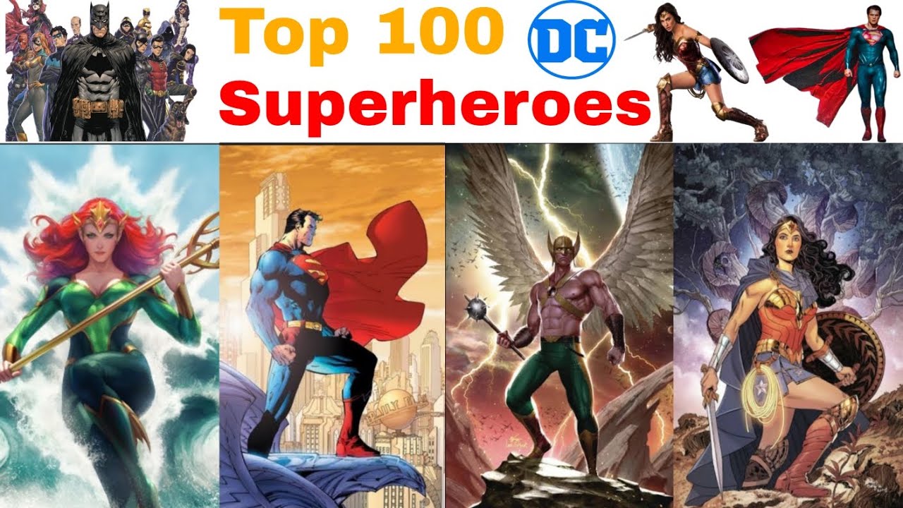 Top 100 DC Superheroes in Comic - YouTube