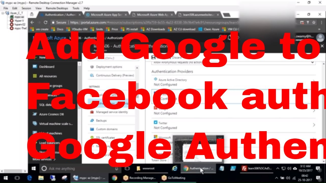 Azure Google Authentication