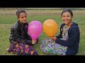 Outdoor fun with balloon pop