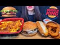 Burger king  whopper  chicken sandwich  cheese fries   mukbang asmr  eating sounds