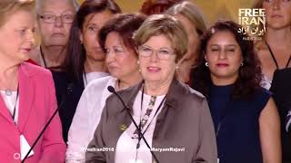Speech by delegation of women s rights activists at Free Iran 2018 Paris France