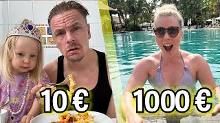 Lomapäivä 10€ vs 1000€ budjetilla!