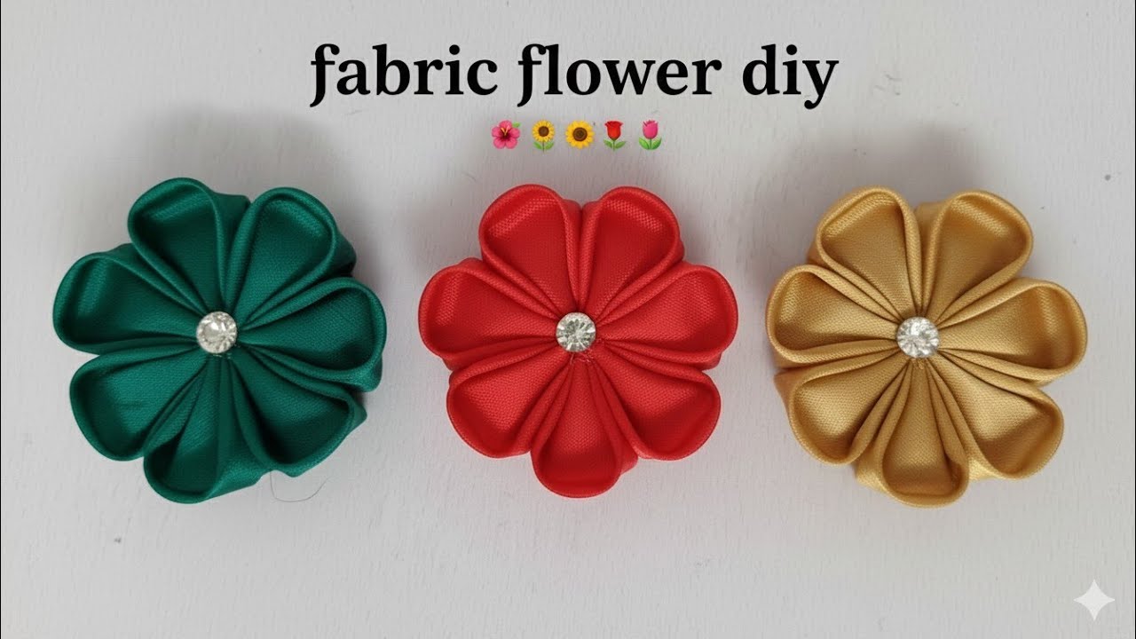 Fabric flower making tutorial🌸/ fabric flower kaise banaye 