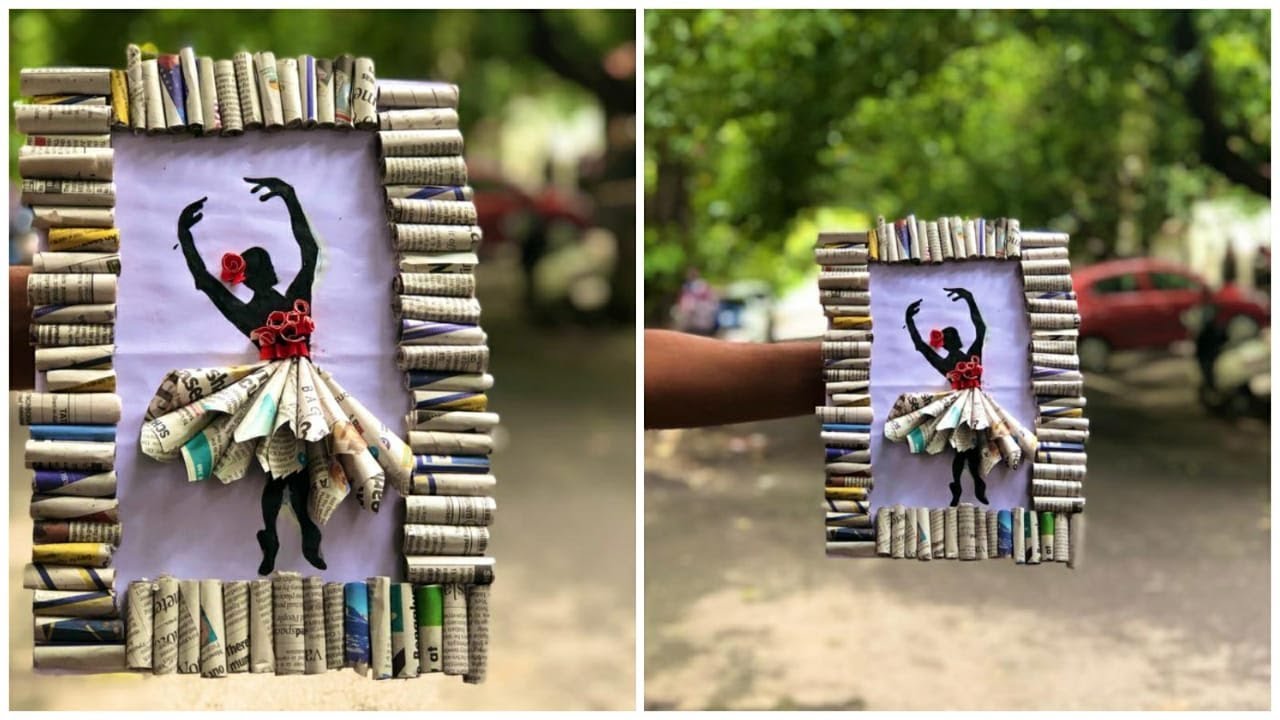 DIY Room Decor Ideas|Making Girl with newspaper dress|Wall decor ...