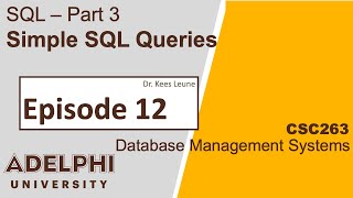 SQL: single-table operations