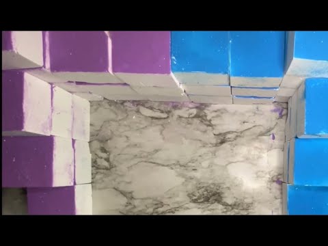 32 Blocks of Fresh Gym Chalk Topped With Purple and Blue Holi Powder ...