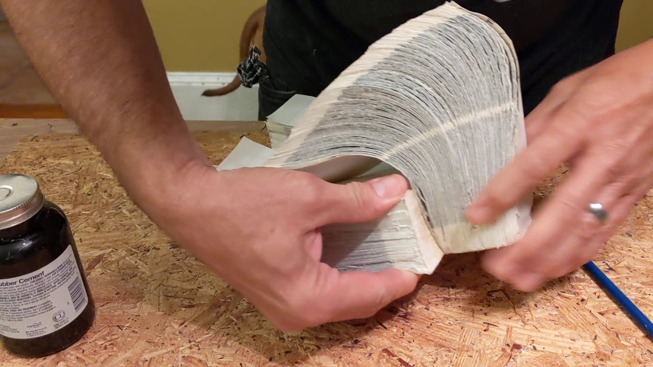 Altered Book Demo: Using rubber cement as contact adhesive - YouTube