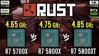 Ryzen 7 5700X vs Ryzen 7 5800X vs Ryzen 7 5800XT in Rust | RTX 5080 [ 1080p, 1440p, 4K ]