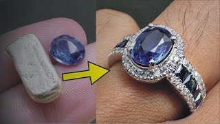 custom blue sapphire engagement ring - how it's made jewelry | custom jewelry | jeweller | jewellers