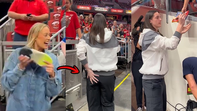 Sophie & Caitlin Take Care of Fans Before Game 3 Tip-Off - YouTube